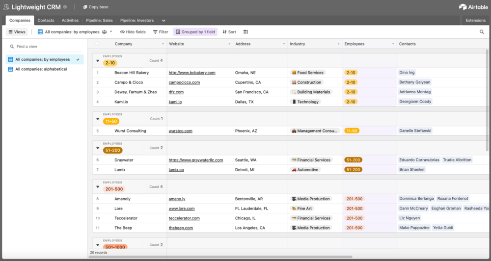 CRM Airtable